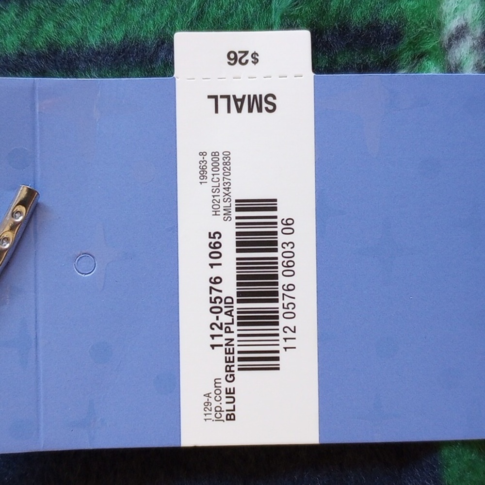 NWT 2PC Sleep Chic Plaid Pajama Pants Socks S Bottoms Blue Green JC Penney - Picture 6 of 10